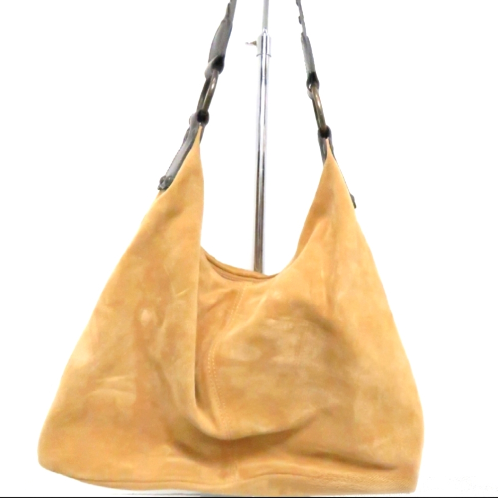 Maurizio Taiuti Light Brown Leather Hobo Style Hand Bag Made In Italy